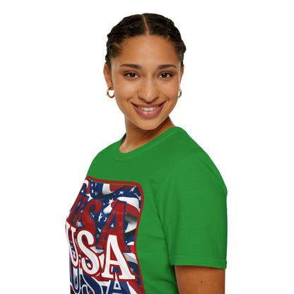 Red WHITE and Blue USA Patriot Dark colors Unisex T-Shirt by theGreenDragonTavern.shop