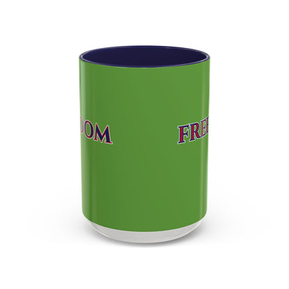 Freedom, Green Accent Mug by theGreenDragonTavern.shop