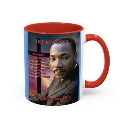 Use Me God, MLK Jr Blue Accent Mug by theGreenDragonTavern.shop