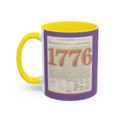 Declaration of Independence Light Purple Accent Mug by theGreenDragonTavern.shop