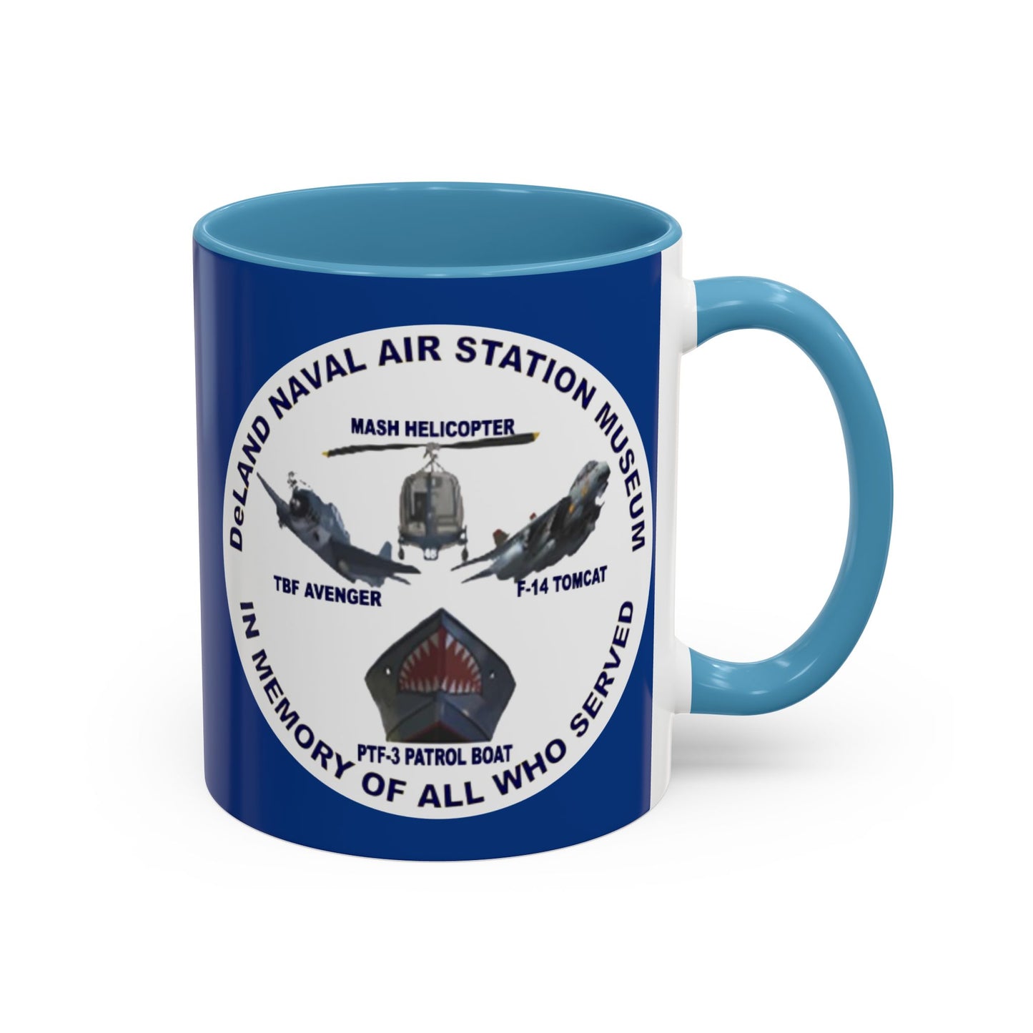 DNASM 2-sided, Founding & Student Art w/WhiteBG Dark Blue Accent Mug by theGreenDragonTavern.shop