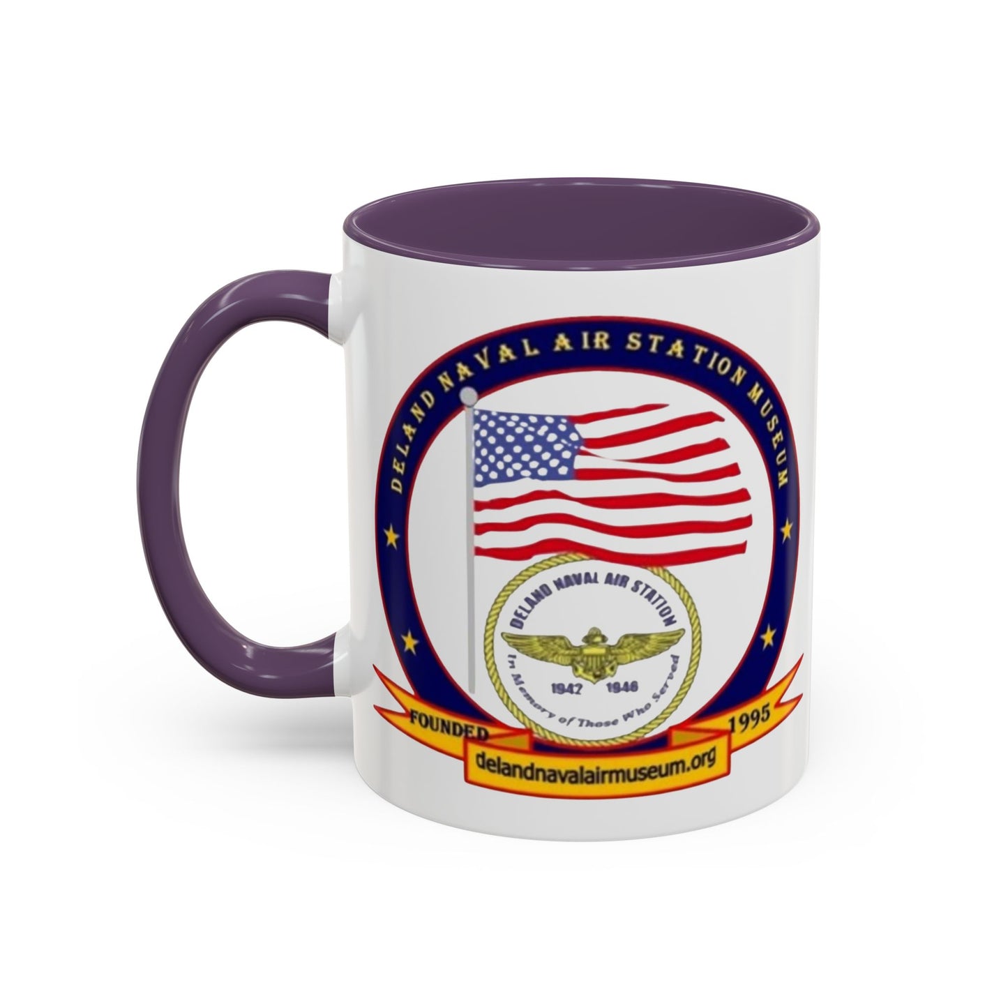 DeLand Naval Air Station Museum White Accent Mug by theGreenDragonTavern.shop