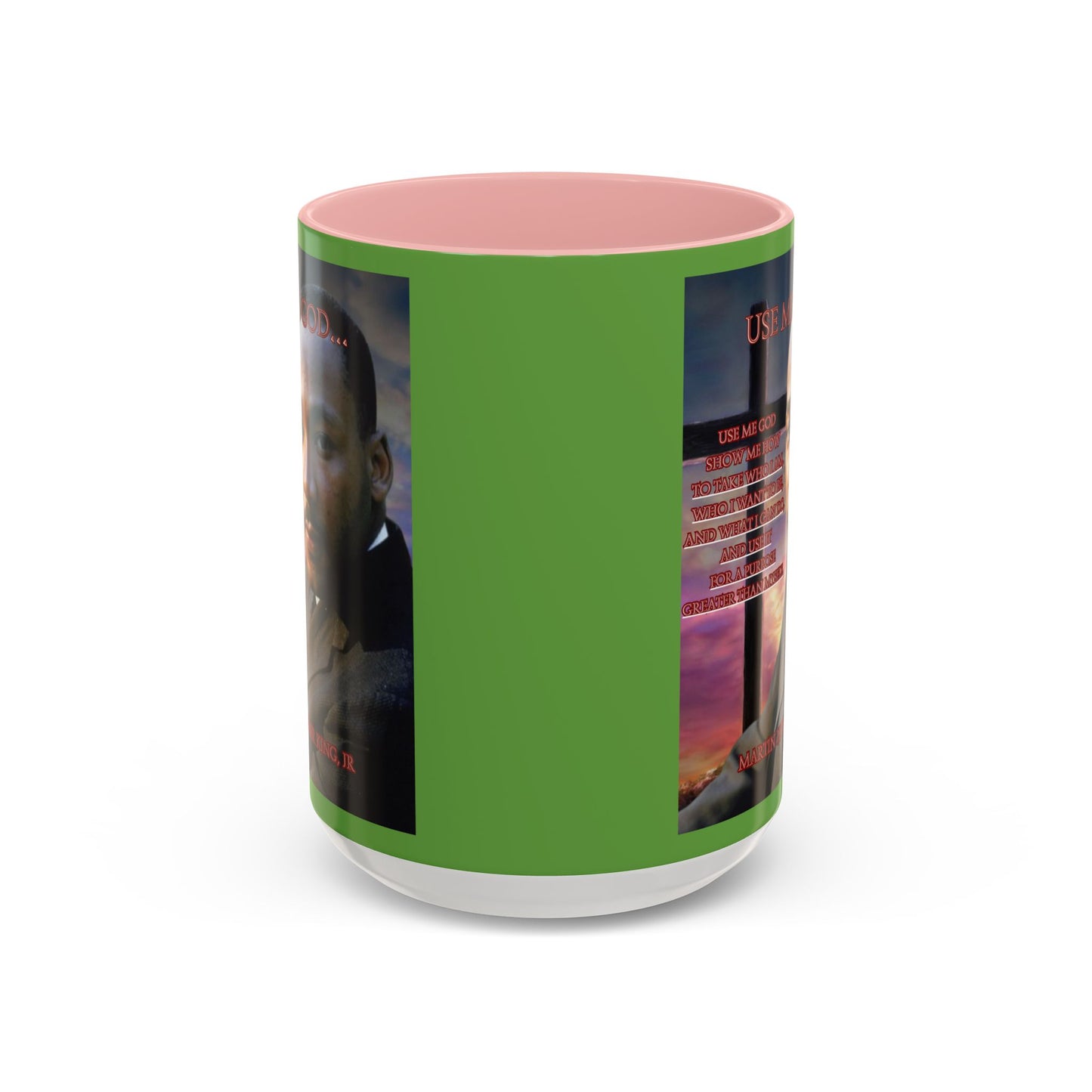 Use Me God, MLK Jr Green Accent Mug by theGreenDragonTavern.shop