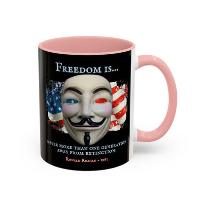 Ronald Reagan Freedom Vendetta Black Accent Mug by theGreenDragonTavern.shop
