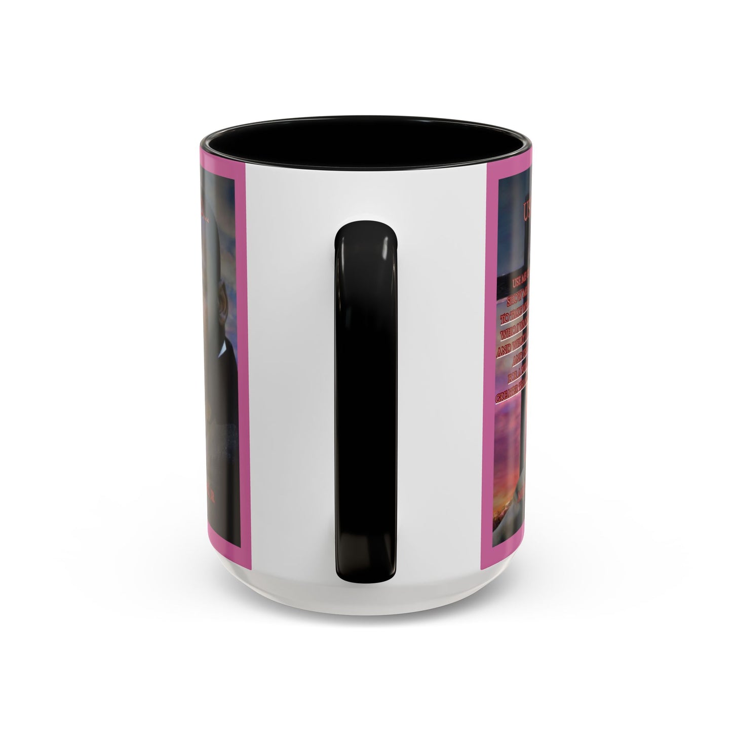 Use Me God, MLK Jr Pink Accent Mug by theGreenDragonTavern.shop