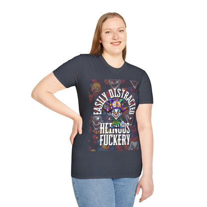 Easily Distracted by Heinous Fuckery Little Jincs Dark colors Unisex T-Shirt by theGreenDragonTavern.shop