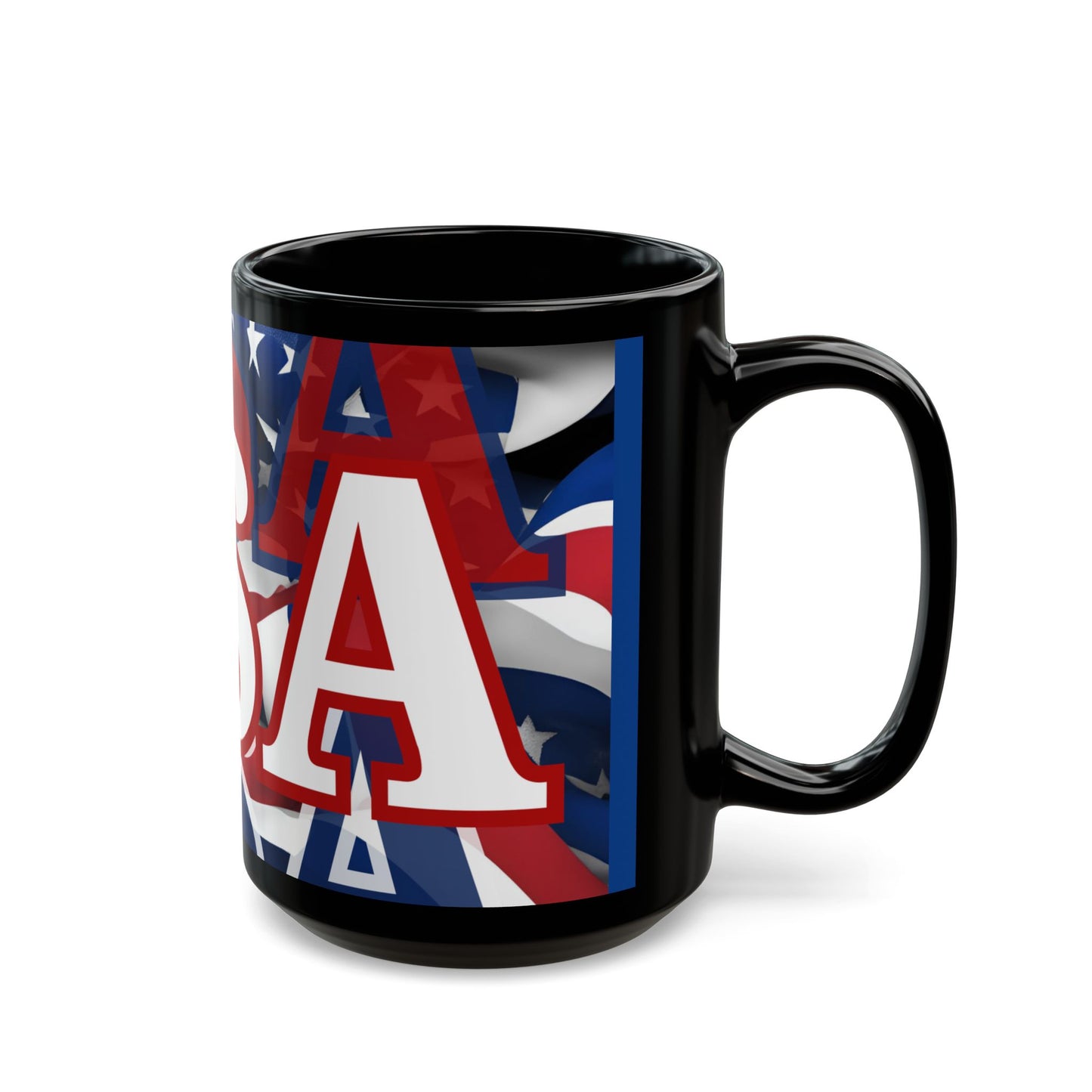 USA! USA! USA White font Patriot Blue Mug by theGreenDragonTavern.shop