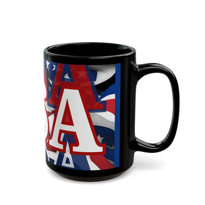 USA! USA! USA White font Patriot Blue Mug by theGreenDragonTavern.shop