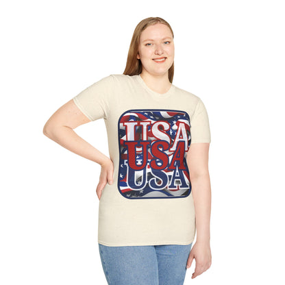 RED White and Blue USA Patriot Light colors Unisex T-Shirt by theGreenDragonTavern.shop