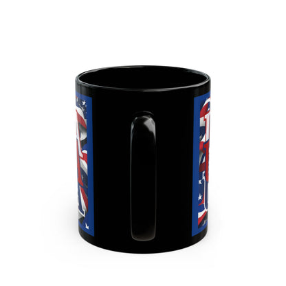 USA Red font Center Patriot Blue Mug by theGreenDragonTavern.shop