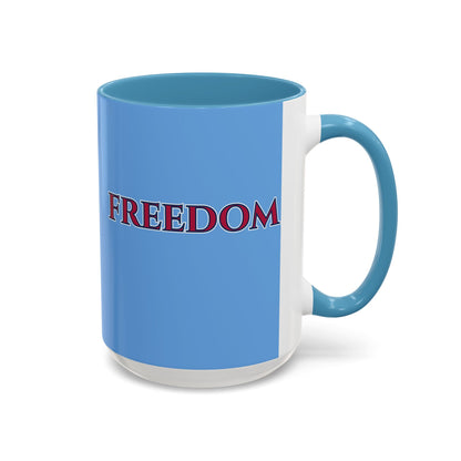 Freedom, Light Blue Accent Mug by theGreenDragonTavern.shop