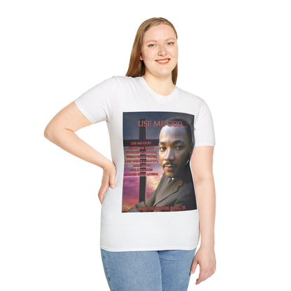 Use Me God, MLK Jr Light colors Unisex T-Shirt by theGreenDragonTavern.shop