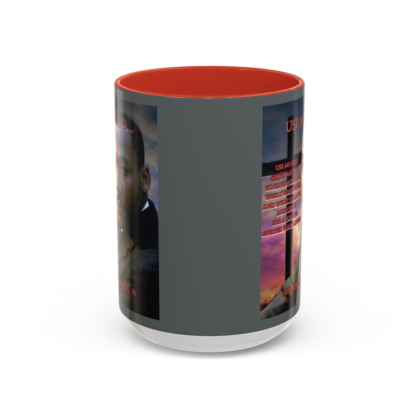 Use Me God, MLK Jr Grey Accent Mug by theGreenDragonTavern.shop