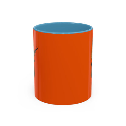 Hula Girl Packin' Heat Orange Accent Mug by theGreenDragonTavern.shop