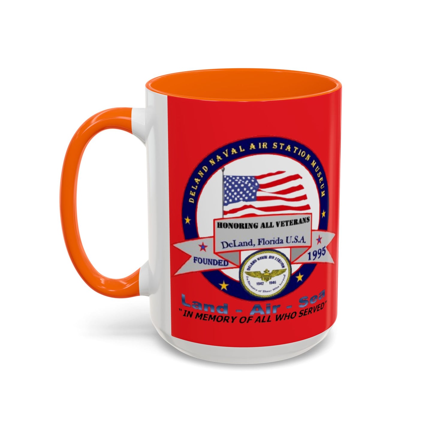 DNASM 2-sided, Founding & Student Art Red Accent Mug by theGreenDragonTavern.shop