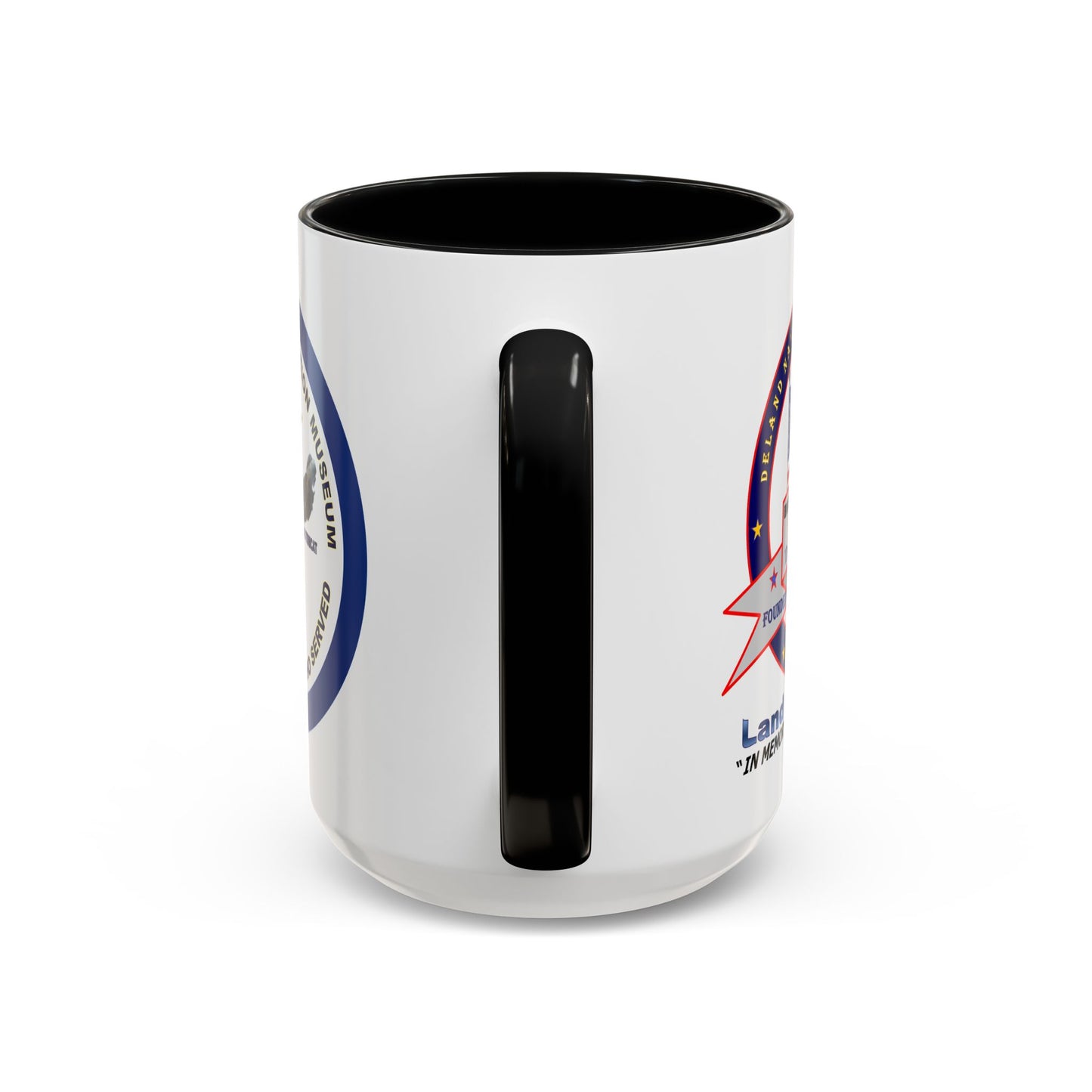 DNASM 2-sided, Founding & Student Art w/Navy Ring White Accent Mug by theGreenDragonTavern.shop