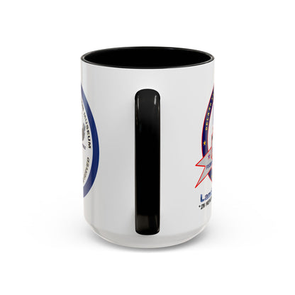 DNASM 2-sided, Founding & Student Art w/Navy Ring White Accent Mug by theGreenDragonTavern.shop