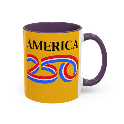America 250 Yellow Accent Mug by theGreenDragonTavern.shop