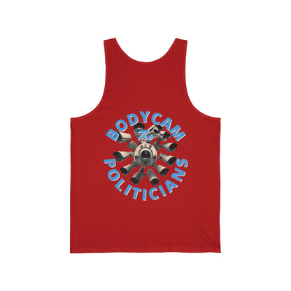 2-sided, Bodycam the Politicians Cameras Unisex Jersey Tank Top by theGreenDragonTavern.shop