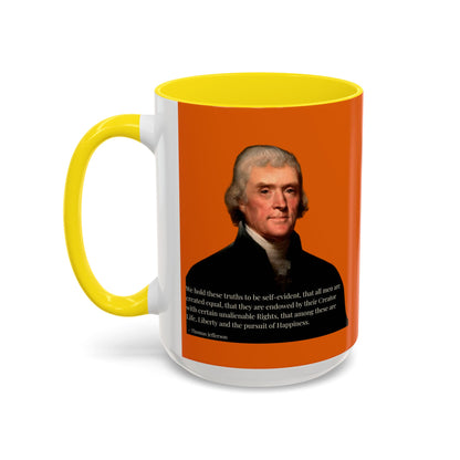 We hold these truths to be self-evident Orange Accent Mug by theGreenDragonTavern.shop
