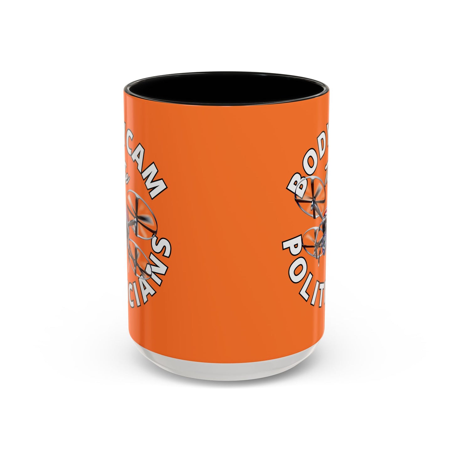 Bodycam the Politicians Drone Orange Accent Mug by theGreenDragonTavern.shop