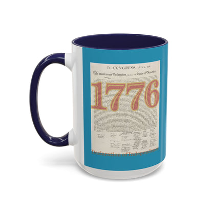 Declaration of Independence Turquoise Accent Mug by theGreenDragonTavern.shop