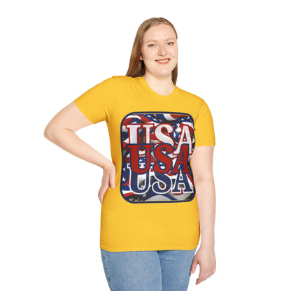 RED White and Blue USA Patriot Light colors Unisex T-Shirt by theGreenDragonTavern.shop