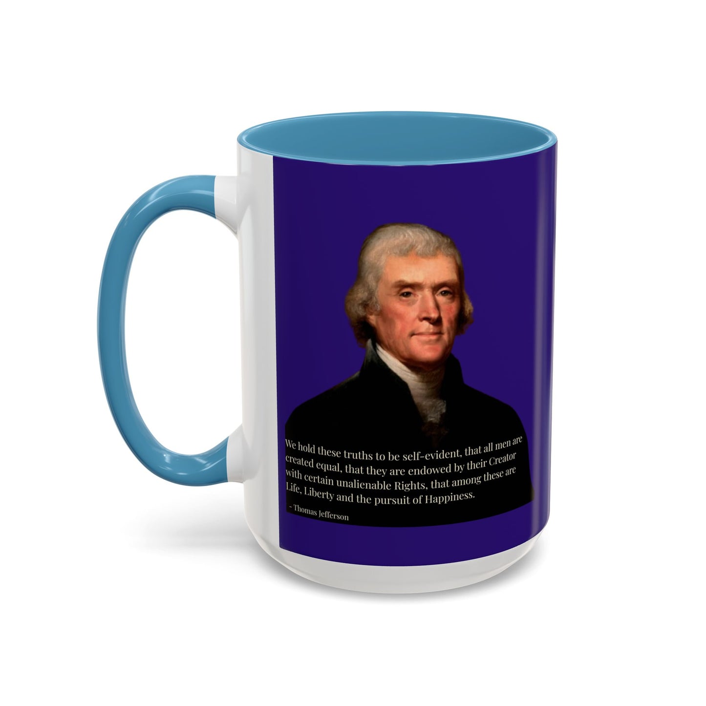 We hold these truths to be self-evident Dark Purple Accent Mug by theGreenDragonTavern.shop