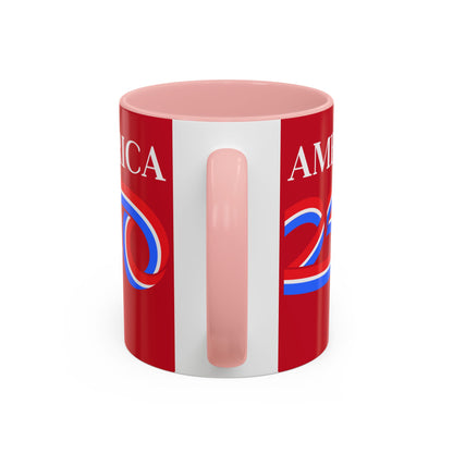 America 250 Red Accent Mug by theGreenDragonTavern.shop
