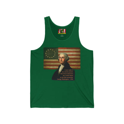 Washington's Earnest Prayer Unisex Jersey Tank Top by theGreenDragonTavern.shop