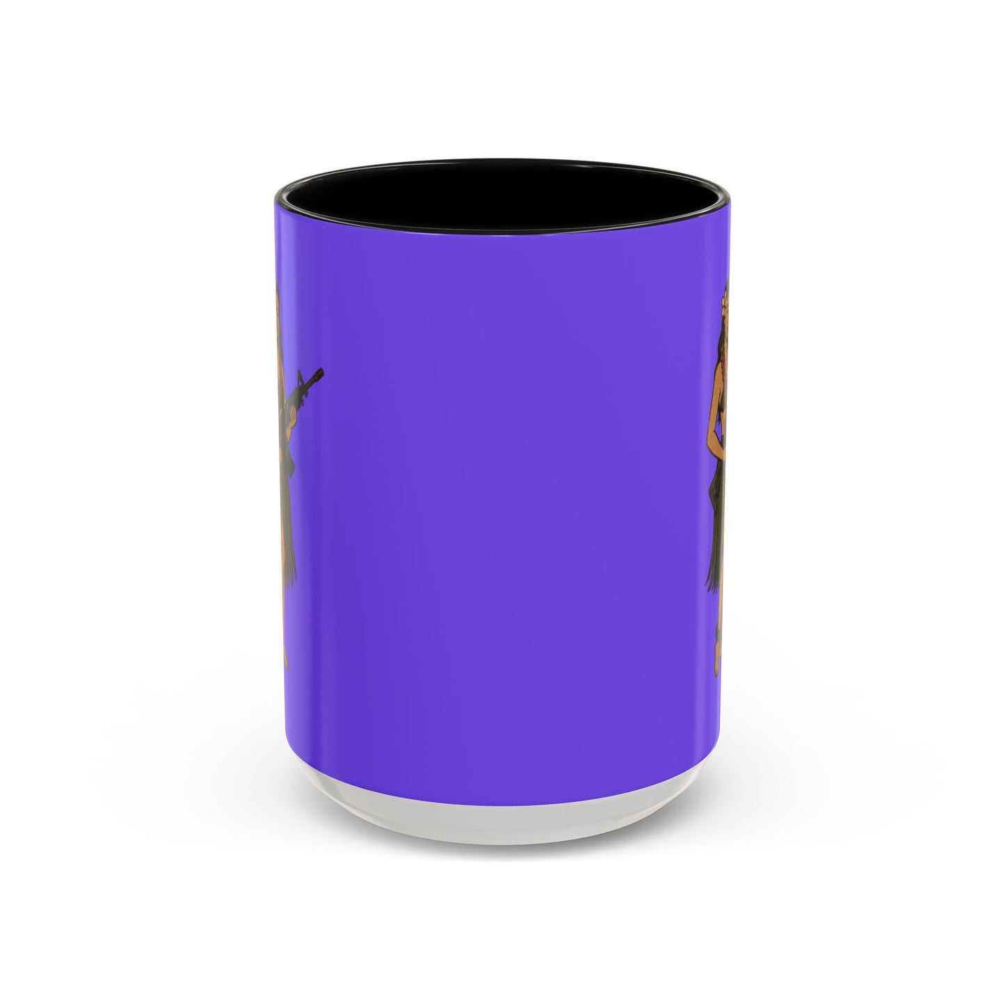 Hula Girl Packin' Heat Light Purple Accent Mug by theGreenDragonTavern.shop