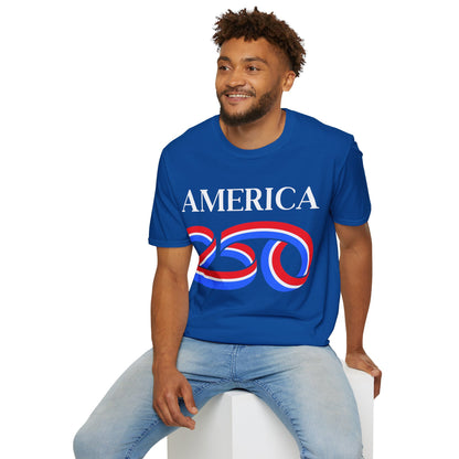 America 250 White font, Dark colors, Unisex T-Shirt by theGreenDragonTavern.shop
