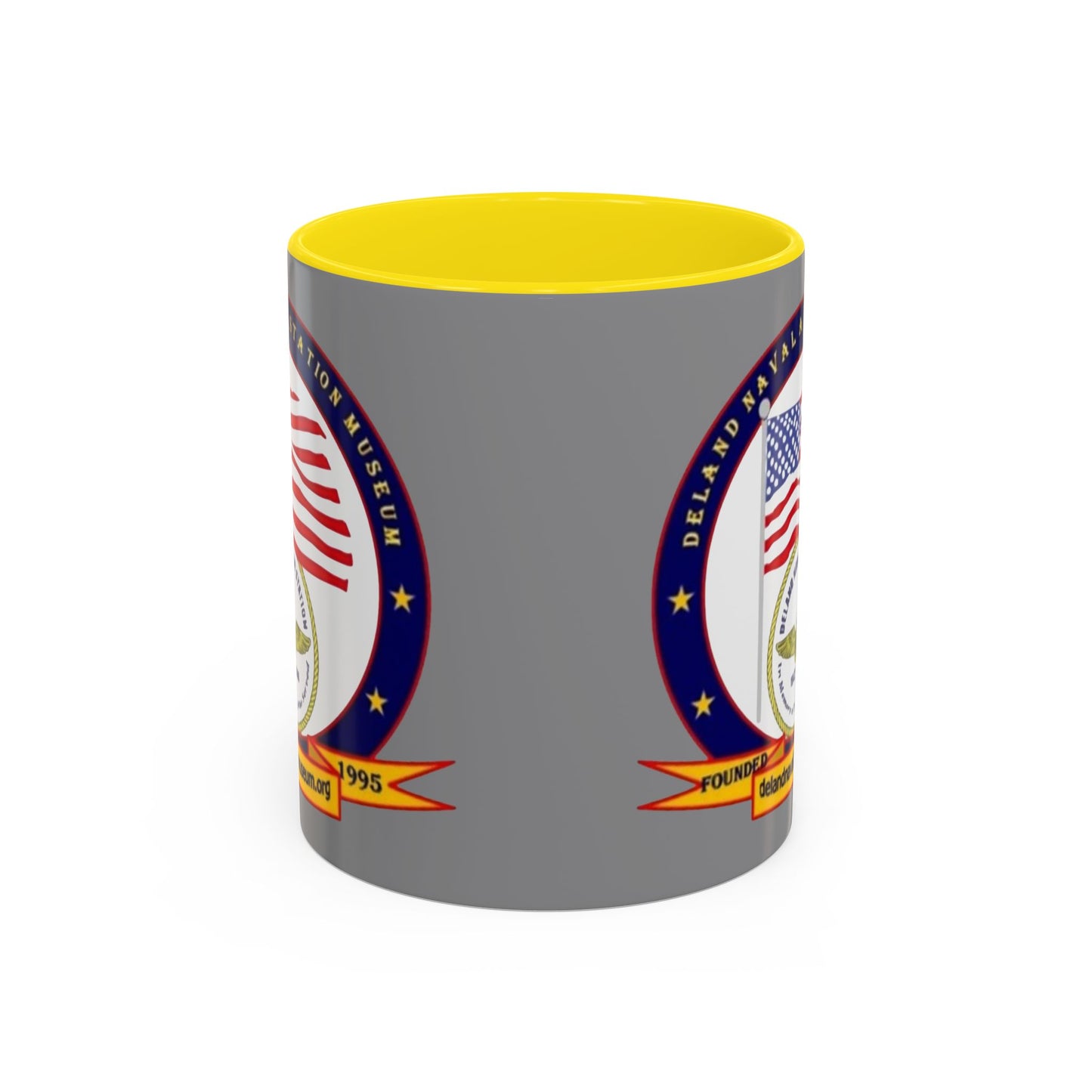 DeLand Naval Air Station Museum Grey Accent Mug by theGreenDragonTavern.shop