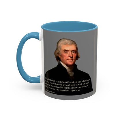 We hold these truths to be self-evident Grey Accent Mug by theGreenDragonTavern.shop
