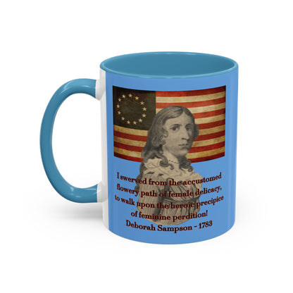 Deborah Sampson, America's Mulan Light Blue Accent Mug by theGreenDragonTavern.shop