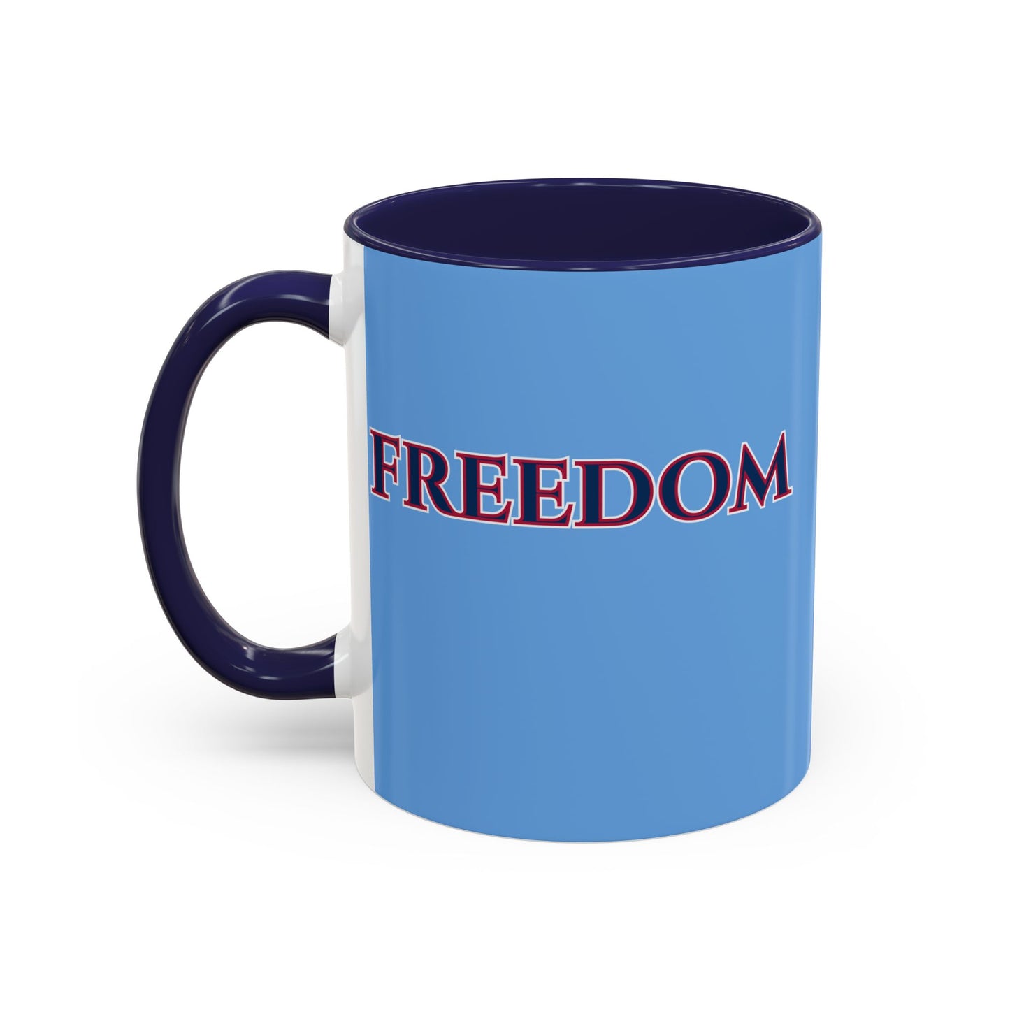 Freedom, Light Blue Accent Mug by theGreenDragonTavern.shop