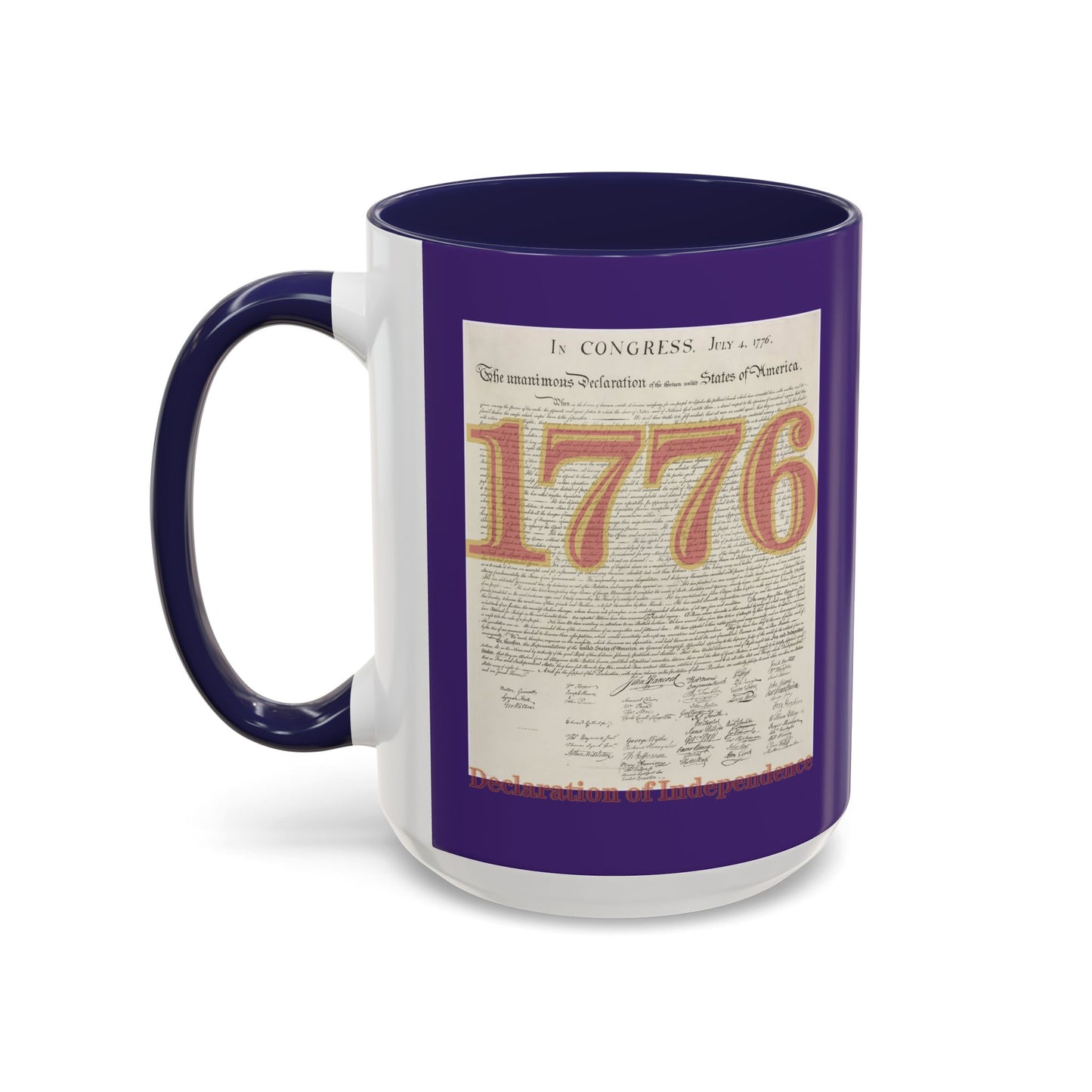 Declaration of Independence Dark Purple Accent Mug by theGreenDragonTavern.shop