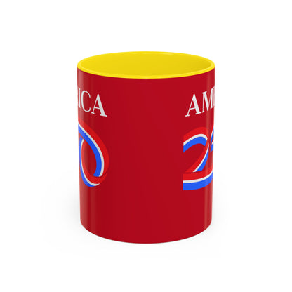 America 250 Red Accent Mug by theGreenDragonTavern.shop