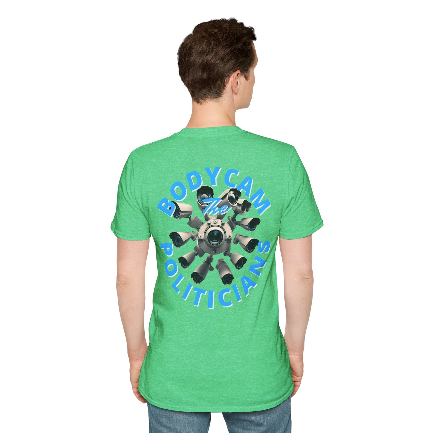 2-sided, Bodycam the Politicians Cameras Dark colors Unisex T-Shirt by theGreenDragonTavern.shop