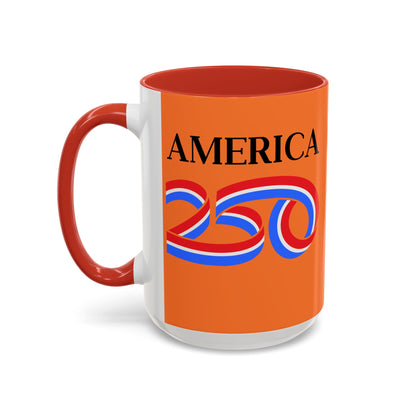 America 250 Orange Accent Mug by theGreenDragonTavern.shop