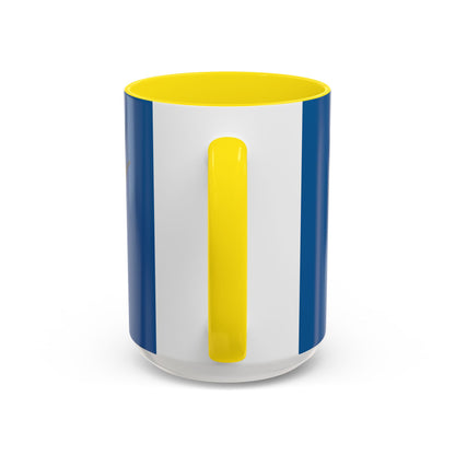 Hula Girl Packin' Heat Dark Blue Accent Mug by theGreenDragonTavern.shop
