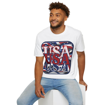 RED White and Blue USA Patriot Light colors Unisex T-Shirt by theGreenDragonTavern.shop