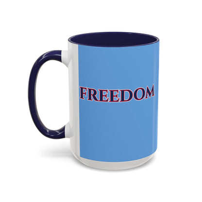 Freedom, Light Blue Accent Mug by theGreenDragonTavern.shop