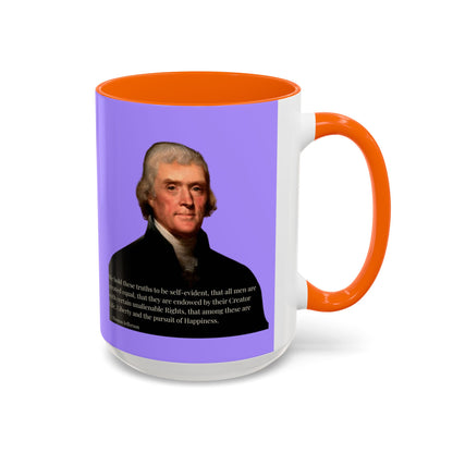 We hold these truths to be self-evident Light Purple Accent Mug by theGreenDragonTavern.shop