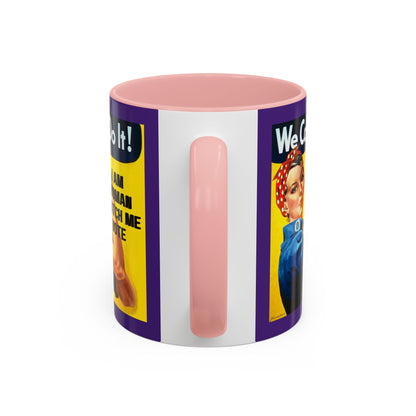 I Am Woman Watch Me Vote Rosie Dark Purple Accent Mug by theGreenDragonTavern.shop