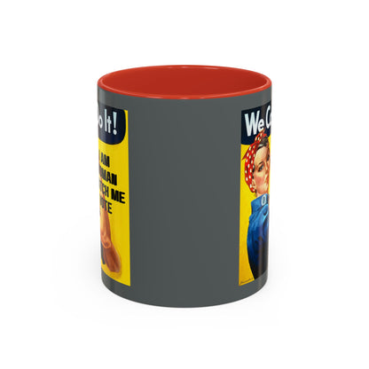 I Am Woman Watch Me Vote Rosie Grey Accent Mug by theGreenDragonTavern.shop