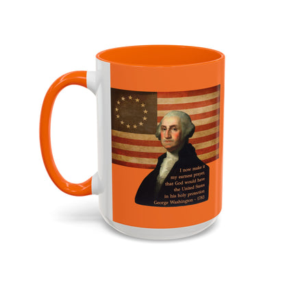Washington's Earnest Prayer Orange Accent Mug by theGreenDragonTavern.shop