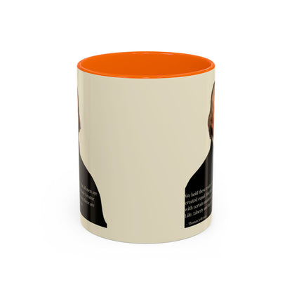 We hold these truths to be self-evident Parchment Yellow Accent Mug by theGreenDragonTavern.shop