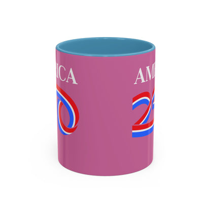 America 250 Pink Accent Mug by theGreenDragonTavern.shop
