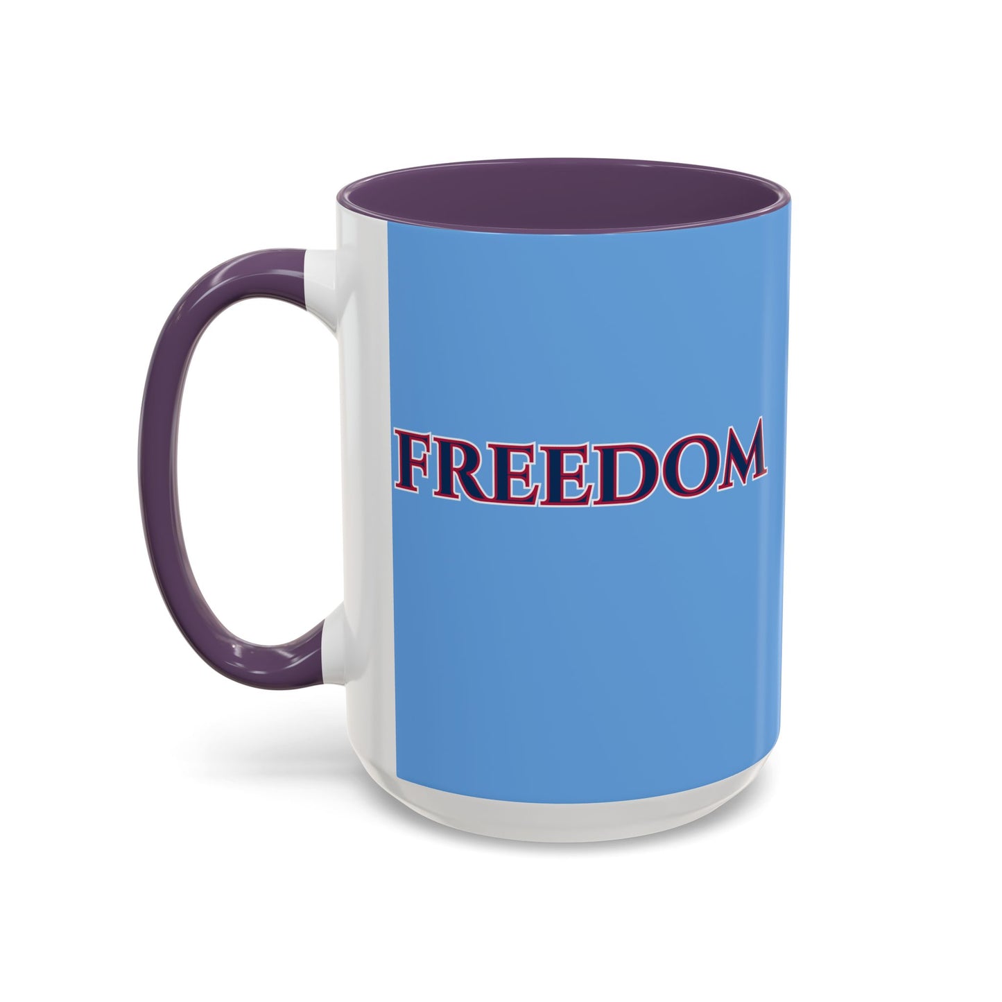 Freedom, Light Blue Accent Mug by theGreenDragonTavern.shop